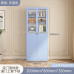 Home Steel Bookcase With Glass Door Display Cabinet Bookshelf
