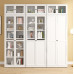 Home Steel Bookcase With Glass Door Display Cabinet Bookshelf