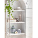 Vintage Wooden Floor Arch Bookshelf Glass Display Cabinet White Dustproof Living Room Storage Cabinet Vintage Wooden Floor Arch Bookshelf Glass Display Cabinet White Dustproof Living Room Storage Cabinet