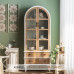 Vintage Wooden Floor Arch Bookshelf Glass Display Cabinet White Dustproof Living Room Storage Cabinet Vintage Wooden Floor Arch Bookshelf Glass Display Cabinet White Dustproof Living Room Storage Cabinet