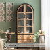 Vintage Wooden Floor Arch Bookshelf Glass Display Cabinet White Dustproof Living Room Storage Cabinet Vintage Wooden Floor Arch Bookshelf Glass Display Cabinet White Dustproof Living Room Storage Cabinet