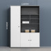 Office File Cabinet Wardrobe Wooden Data Cabinet with Lock Financial Storage Background High Cabinet Bookcase Against Wall Furniture Office File Cabinet Wardrobe Wooden Data Cabinet with Lock Financial Storage Background High Cabinet Bookcase Against Wall Furniture