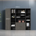 Office File Cabinet Wardrobe Wooden Data Cabinet with Lock Financial Storage Background High Cabinet Bookcase Against Wall Furniture Office File Cabinet Wardrobe Wooden Data Cabinet with Lock Financial Storage Background High Cabinet Bookcase Against Wall Furniture