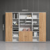 Office File Cabinet Wardrobe Wooden Data Cabinet with Lock Financial Storage Background High Cabinet Bookcase Against Wall Furniture Office File Cabinet Wardrobe Wooden Data Cabinet with Lock Financial Storage Background High Cabinet Bookcase Against Wall Furniture