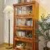 American Solid Wood Bookcase with Glass Door Floor Home Dustproof Shelving Storage Cabinet Living Room Display Cabinet Wall Integrated American Solid Wood Bookcase with Glass Door Floor Home Dustproof Shelving Storage Cabinet Living Room Display Cabinet Wall Integrated