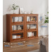 American Solid Wood Bookcase with Glass Door Floor Home Dustproof Shelving Storage Cabinet Living Room Display Cabinet Wall Integrated American Solid Wood Bookcase with Glass Door Floor Home Dustproof Shelving Storage Cabinet Living Room Display Cabinet Wall Integrated