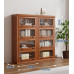 American Solid Wood Bookcase with Glass Door Floor Home Dustproof Shelving Storage Cabinet Living Room Display Cabinet Wall Integrated American Solid Wood Bookcase with Glass Door Floor Home Dustproof Shelving Storage Cabinet Living Room Display Cabinet Wall Integrated