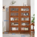 American Solid Wood Bookcase with Glass Door Floor Home Dustproof Shelving Storage Cabinet Living Room Display Cabinet Wall Integrated American Solid Wood Bookcase with Glass Door Floor Home Dustproof Shelving Storage Cabinet Living Room Display Cabinet Wall Integrated