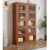 American Solid Wood Bookcase with Glass Door Floor Home Dustproof Shelving Storage Cabinet Living Room Display Cabinet Wall Integrated American Solid Wood Bookcase with Glass Door Floor Home Dustproof Shelving Storage Cabinet Living Room Display Cabinet Wall Integrated