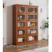 American Solid Wood Bookcase with Glass Door Floor Home Dustproof Shelving Storage Cabinet Living Room Display Cabinet Wall Integrated American Solid Wood Bookcase with Glass Door Floor Home Dustproof Shelving Storage Cabinet Living Room Display Cabinet Wall Integrated