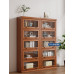 American Solid Wood Bookcase with Glass Door Floor Home Dustproof Shelving Storage Cabinet Living Room Display Cabinet Wall Integrated American Solid Wood Bookcase with Glass Door Floor Home Dustproof Shelving Storage Cabinet Living Room Display Cabinet Wall Integrated