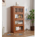 American Solid Wood Bookcase with Glass Door Floor Home Dustproof Shelving Storage Cabinet Living Room Display Cabinet Wall Integrated American Solid Wood Bookcase with Glass Door Floor Home Dustproof Shelving Storage Cabinet Living Room Display Cabinet Wall Integrated