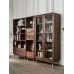 North American Walnut Wood Storag Cabinet Shelf Rack Modern Minimalist Glass