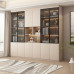 Light Luxury Bookshelf Cabinet Combination With Glass Door Custom Storage Cabinet Home Whole Wall Solid Wood Bookcase Light Luxury Bookshelf Cabinet Combination With Glass Door Custom Storage Cabinet Home Whole Wall Solid Wood Bookcase