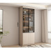 Light Luxury Bookshelf Cabinet Combination With Glass Door Custom Storage Cabinet Home Whole Wall Solid Wood Bookcase Light Luxury Bookshelf Cabinet Combination With Glass Door Custom Storage Cabinet Home Whole Wall Solid Wood Bookcase