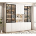 Light Luxury Bookshelf Cabinet Combination With Glass Door Custom Storage Cabinet Home Whole Wall Solid Wood Bookcase Light Luxury Bookshelf Cabinet Combination With Glass Door Custom Storage Cabinet Home Whole Wall Solid Wood Bookcase