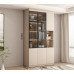 Light Luxury Bookshelf Cabinet Combination With Glass Door Custom Storage Cabinet Home Whole Wall Solid Wood Bookcase Light Luxury Bookshelf Cabinet Combination With Glass Door Custom Storage Cabinet Home Whole Wall Solid Wood Bookcase