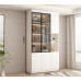 Light Luxury Bookshelf Cabinet Combination With Glass Door Custom Storage Cabinet Home Whole Wall Solid Wood Bookcase Light Luxury Bookshelf Cabinet Combination With Glass Door Custom Storage Cabinet Home Whole Wall Solid Wood Bookcase