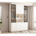 Light Luxury Bookshelf Cabinet Combination With Glass Door Custom Storage Cabinet Home Whole Wall Solid Wood Bookcase Light Luxury Bookshelf Cabinet Combination With Glass Door Custom Storage Cabinet Home Whole Wall Solid Wood Bookcase