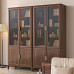 New Chinese Black Walnut Solid Wood Bookcase Set Floor Minimalist Bookshelf with Glass Door Storage Cabinet New Chinese Black Walnut Solid Wood Bookcase Set Floor Minimalist Bookshelf with Glass Door Storage Cabinet