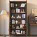 New Chinese Black Walnut Solid Wood Bookcase Set Floor Minimalist Bookshelf with Glass Door Storage Cabinet New Chinese Black Walnut Solid Wood Bookcase Set Floor Minimalist Bookshelf with Glass Door Storage Cabinet