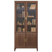 New Chinese Black Walnut Solid Wood Bookcase Set Floor Minimalist Bookshelf with Glass Door Storage Cabinet New Chinese Black Walnut Solid Wood Bookcase Set Floor Minimalist Bookshelf with Glass Door Storage Cabinet