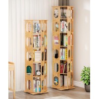 Rotating Bamboo Book Shelf Creative Bookcase 360 Degree Bookshelf as High as 194cm