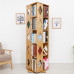 Rotating Bamboo Book Shelf Creative Bookcase 360 Degree Bookshelf as High as 194cm