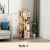 Rotating Bamboo Book Shelf Creative Bookcase 360 Degree Bookshelf as High as 194cm
