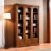 All Solid Wood Bookcase With Glass Doors Two Three Six Doors