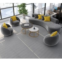 Office Reception Area Sofa Tea Table Combination Modern Creative Curved