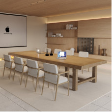 Large Wooden Office Meeting Desk Work Table Industrial Style Original Wood Table Chair Set Large Wooden Office Meeting Desk Work Table Industrial Style Original Wood Table Chair Set