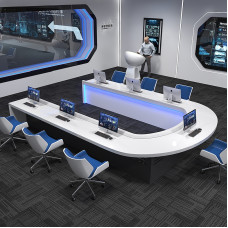 Custom Painted Office Desk Chair U Shaped Meeting Table Multimedia Multi User Console Table Custom Painted Office Desk Chair U Shaped Meeting Table Multimedia Multi User Console Table