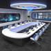 Custom Painted Office Desk Chair U Shaped Meeting Table Multimedia Multi User Console Table