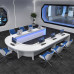 Custom Painted Office Desk Chair U Shaped Meeting Table Multimedia Multi User Console Table