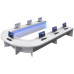 Custom Painted Office Desk Chair U Shaped Meeting Table Multimedia Multi User Console Table