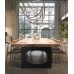 Real Wood Conference Table Desk Loft Iron Bar Desk Workstation Training Table Business Negotiating Office Table Chair Set