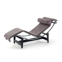 Cushion and Straps For Le Corbusier LC4 Chaise Lounge Chair in Dark Grey Fabric