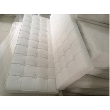 Barcelona Loveseat Cushions And Straps in White PU Leather