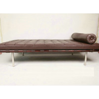 Barcelona Bolster Cylindrical Pillow For Daybed Or Bench Or Chair In Aniline Leather