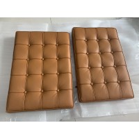 Dark Tan Barcelona Chair Cushions In PU Leather