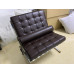 Dark Coffee Brown Nappa Leather Barcelona Chair Cushions and Straps