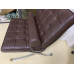 Dark Coffee Brown Nappa Leather Barcelona Chair Cushions and Straps
